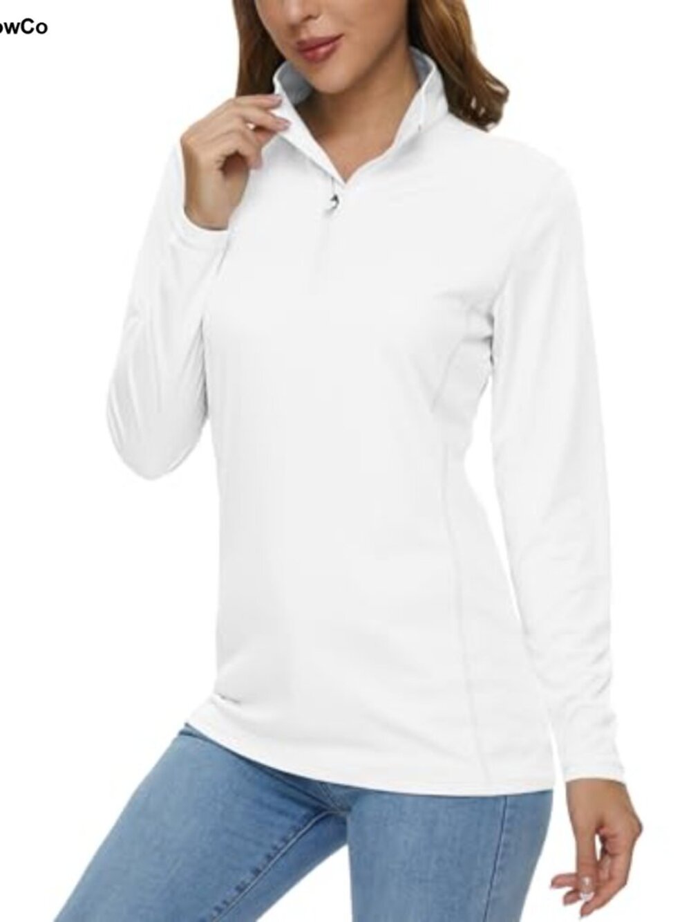 Women's Quarter Zip Long Sleeve Sun Shirt UPF 50+ Quick Dry Athletic